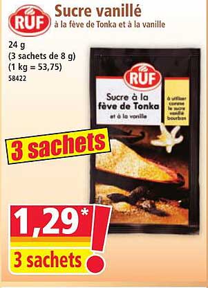 Sucre vanillé à la fève de Tonka et à la vanille