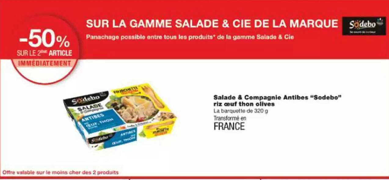 SUR LA GAMME SALADE & CIE DE LA MARQUE