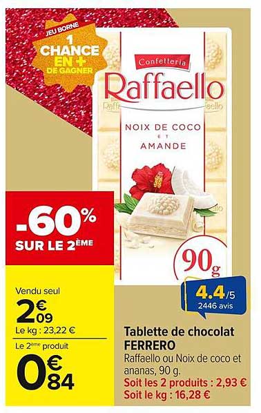 Tablette de chocolat FERRERO