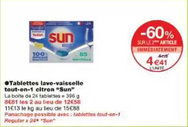 Tablettes lave-vaisselle tout-en-1 citron “Sun”
