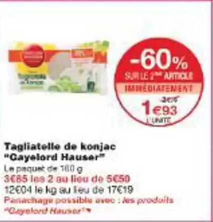Tagliatelle de konjac "Gayonord Hauser"