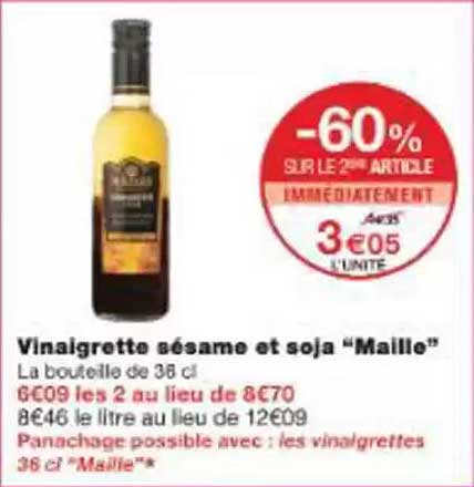 Vinaigrette sésame et soja "Maille"