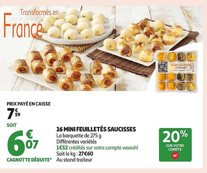 16 MINI FEUILLETÉS SAUCISSES