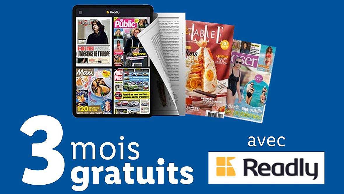 3 mois gratuits avec Readly