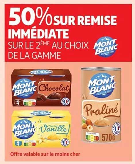 50% SUR REMISE IMMEDIATE SUR LE 2ème AU CHOIX DE LA GAMME