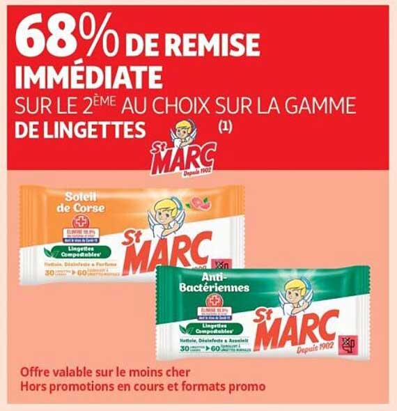 68% DE REMISE IMMEDIATE SUR LE 2ÈME AU CHOIX SUR LA GAMME DE LINGETTES