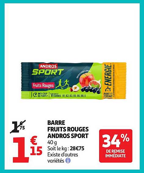 BARRE FRUITS ROUGES ANDROS SPORT