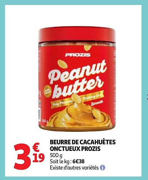 BEURRE DE CACAHUÈTES ONCTUEUX PROZIS