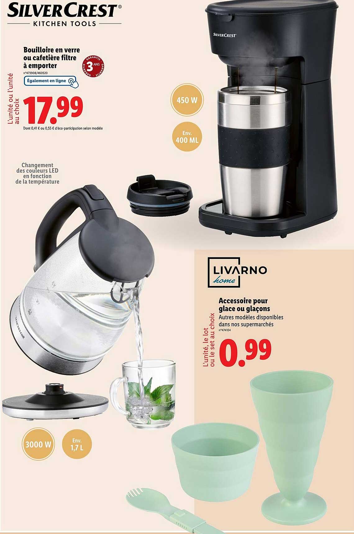 Bouilloire en verre ou cafetière filtre à emporter