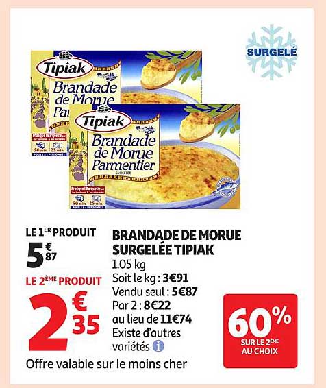 BRANDADE DE MORUE SURGELÉE TIPIAK