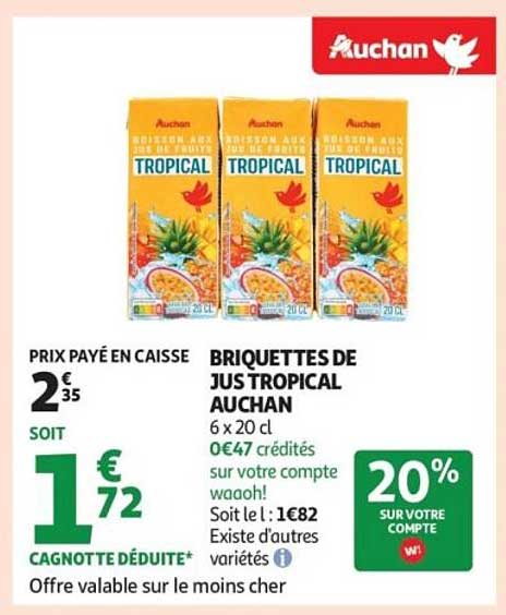 BRIQUETTES DE JUS TROPICAL AUCHAN