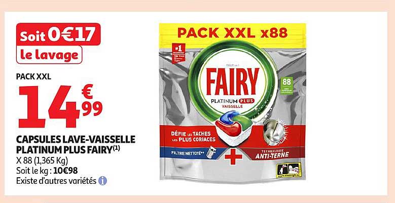 CAPSULES LAVE-VAISSELLE PLATINUM PLUS FAIRY