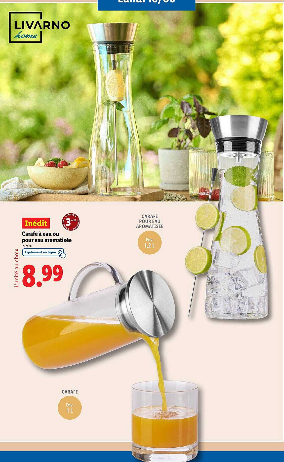 Carafe à eau ou pour eau aromatisée