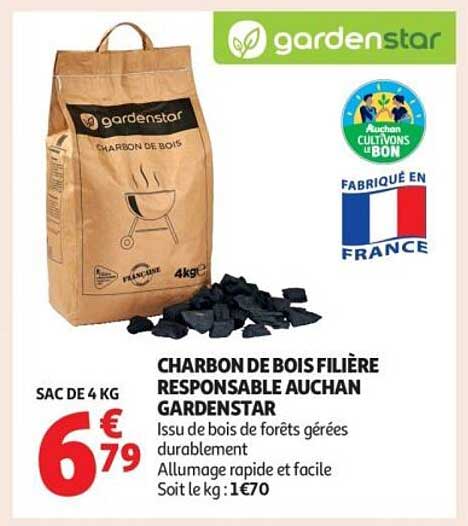 CHARBON DE BOIS FILIÈRE RESPONSABLE AUCHAN GARDENSTAR