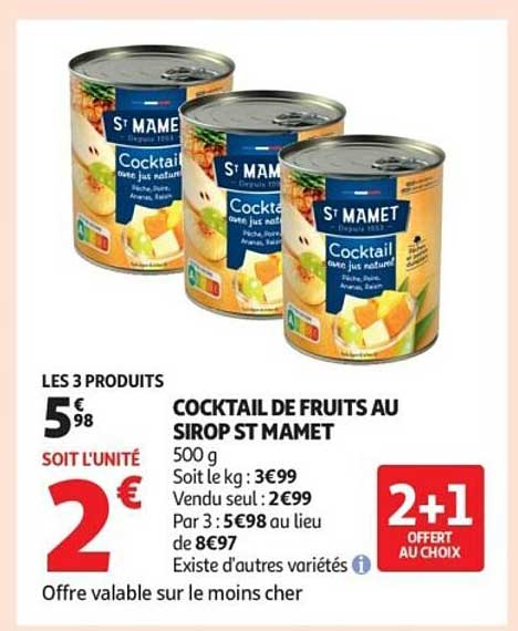 COCKTAIL DE FRUITS AU SIROP ST MAMET