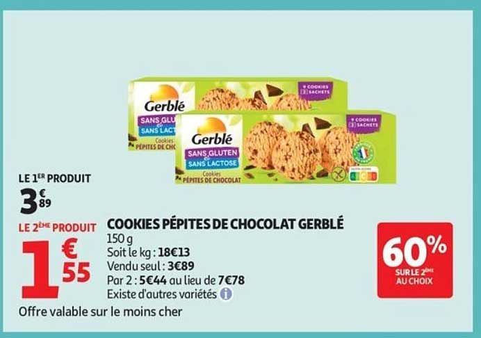 COOKIES PÉPITES DE CHOCOLAT GERBLÉ