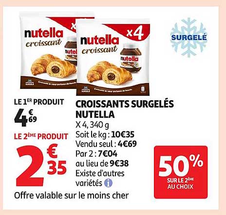 CROISSANTS SURGELÉS NUTELLA