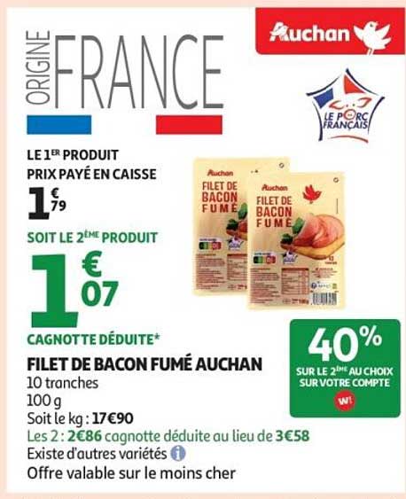FILET DE BACON FUMÉ AUCHAN