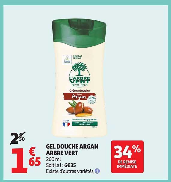 GEL DOUCHE ARGAN ARBRE VERT