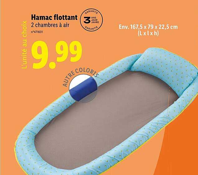 Hamac flottant 2 chambres à air
