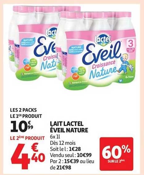 LAIT LACTEL ÉVEIL NATURE
