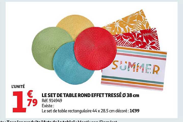LE SET DE TABLE ROND EFFET TRESSÉ Ø 38 cm