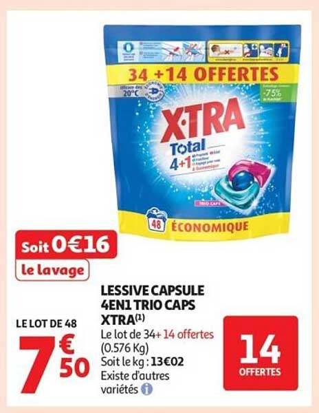 LESSIVE CAPSULE 4EN1 TRIO CAPS XTRA