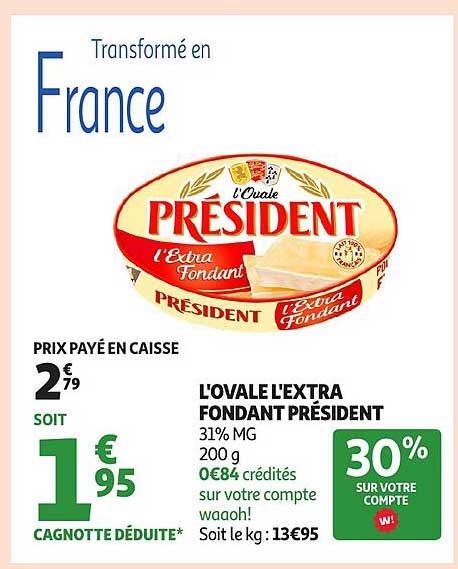 L'OVALE L'EXTRA FONDANT PRÉSIDENT