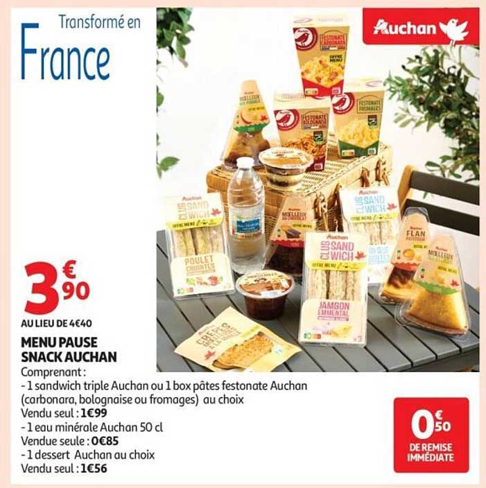 MENU PAUSE SNACK AUCHAN