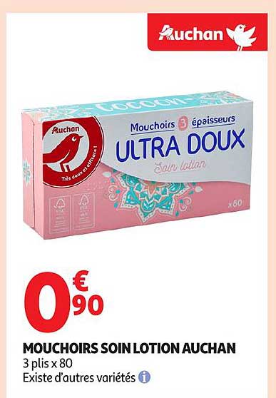 MOUCHOIRS SOIN LOTION AUCHAN