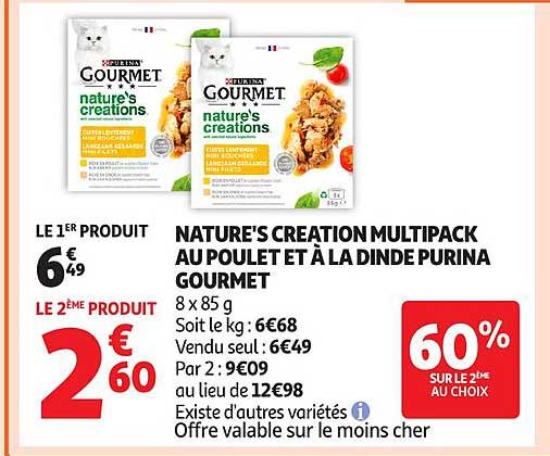 NATURE'S CREATION MULTIPACK AU POULET ET À LA DINDE PURINA GOURMET