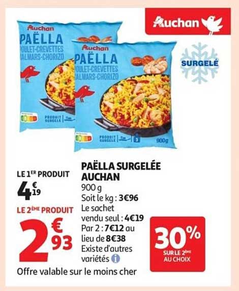 PAËLLA SURGELÉE AUCHAN
