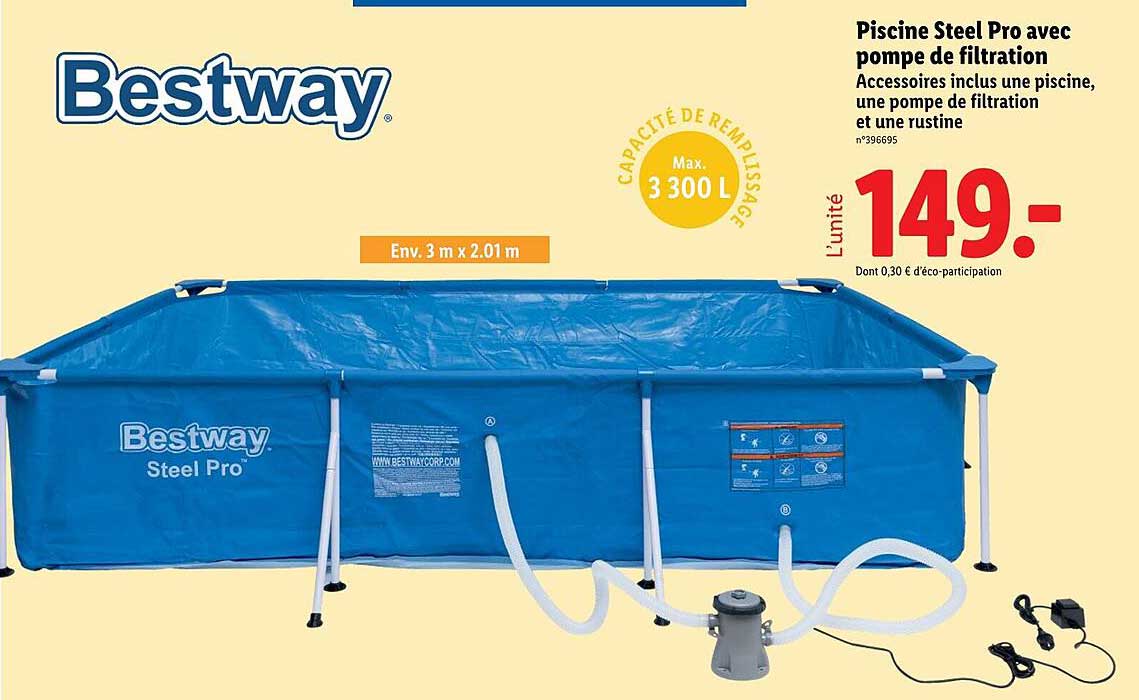 Piscine Steel Pro avec pompe de filtration