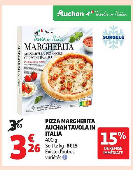 PIZZA MARGHERITA AUCHAN TAVOLA IN ITALIA