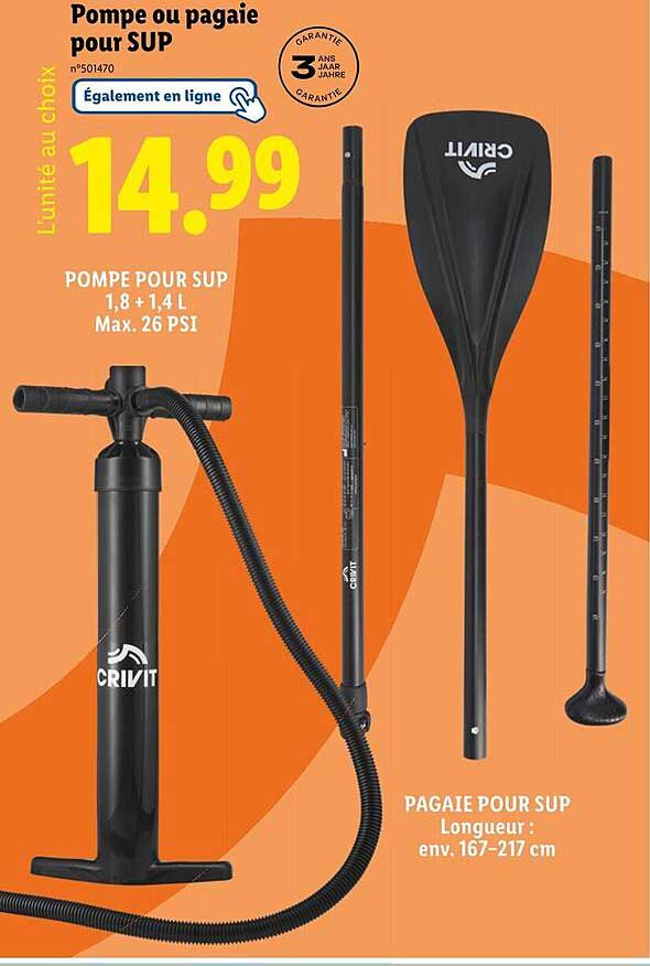 Pompe ou pagaie pour SUP