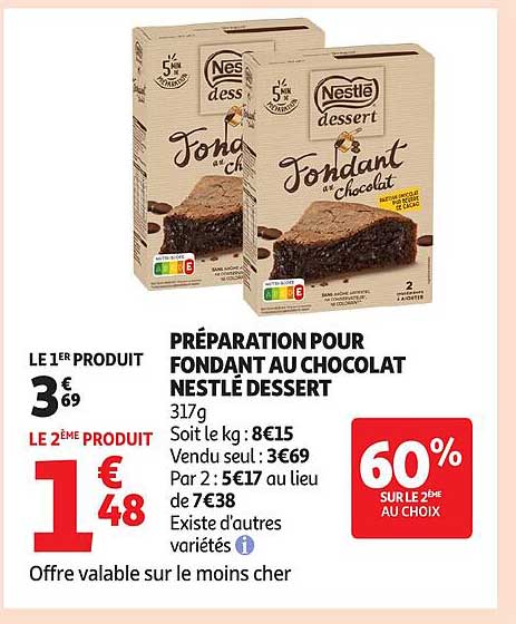 PRÉPARATION POUR FONDANT AU CHOCOLAT NESTLÉ DESSERT
