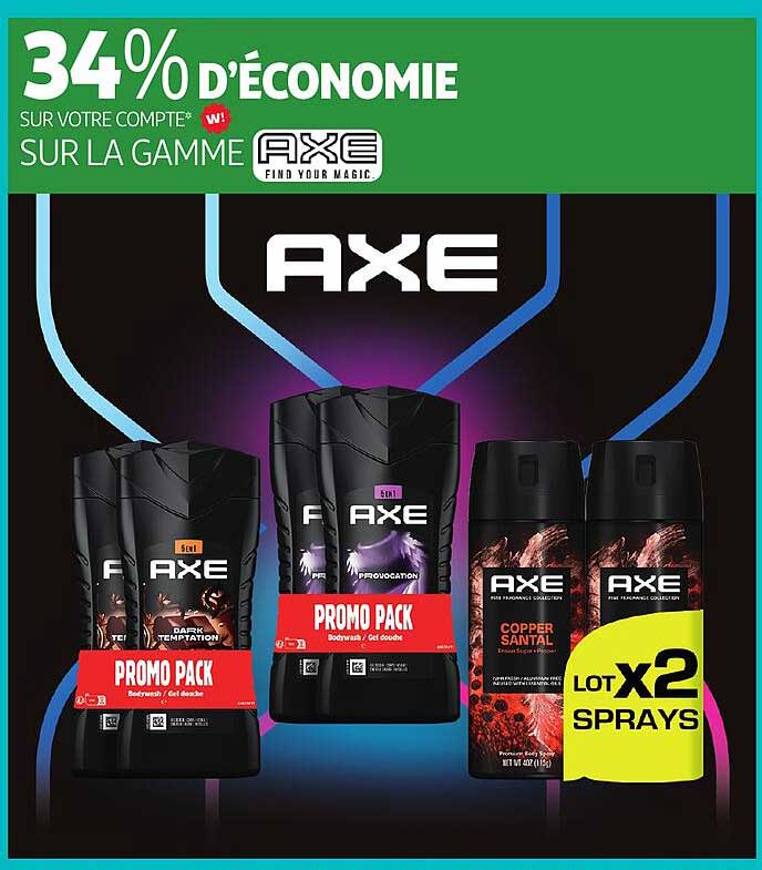Promo Pack AXE - 34% d'économie