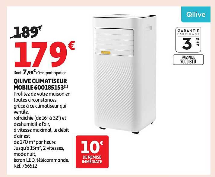 QLIVE CLIMATISEUR MOBILE 600185153