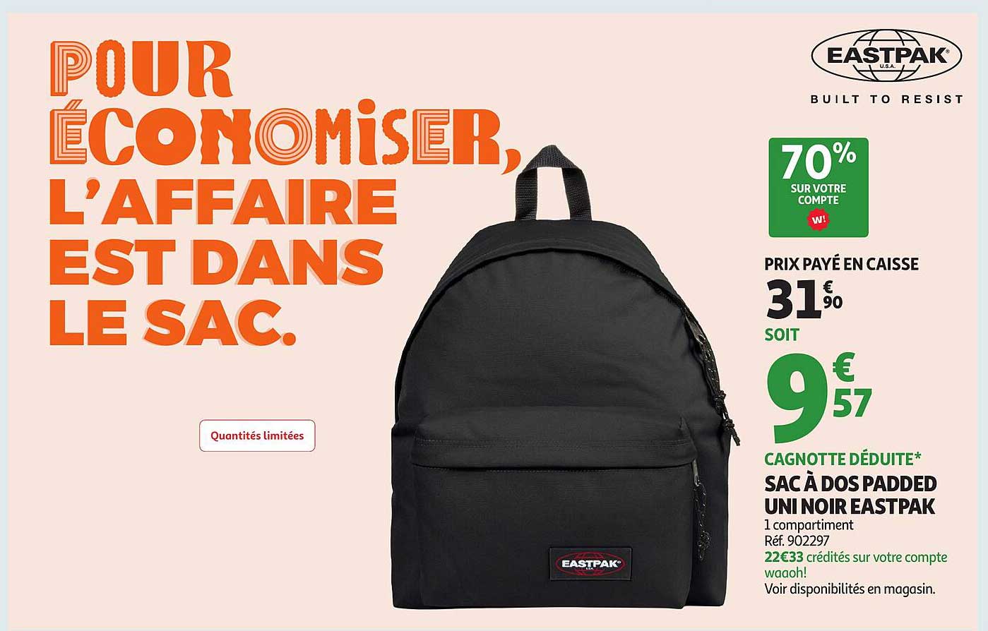 Sac à dos Padded uni noir Eastpak