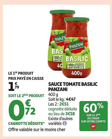 SAUCE TOMATE BASILIC PANZANI