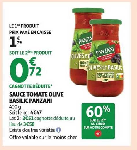 Sauce Tomate Olive Basilic Panzani