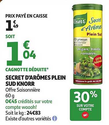 SECRET D'ARÔMES PLEIN SUD KNORR