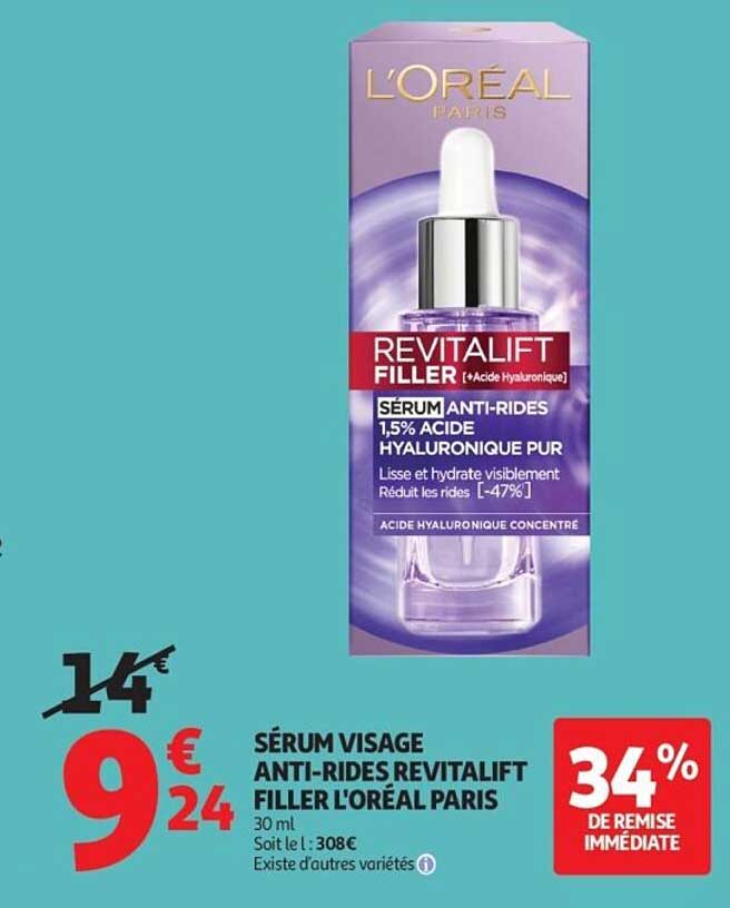 SÉRUM VISAGE ANTI-RIDES REVITALIFT FILLER L'ORÉAL PARIS