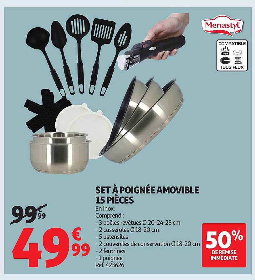SET À POIGNÉE AMOVIBLE 15 PIÈCES