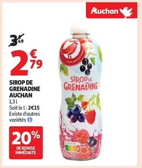 SIROP DE GRENADINE AUCHAN