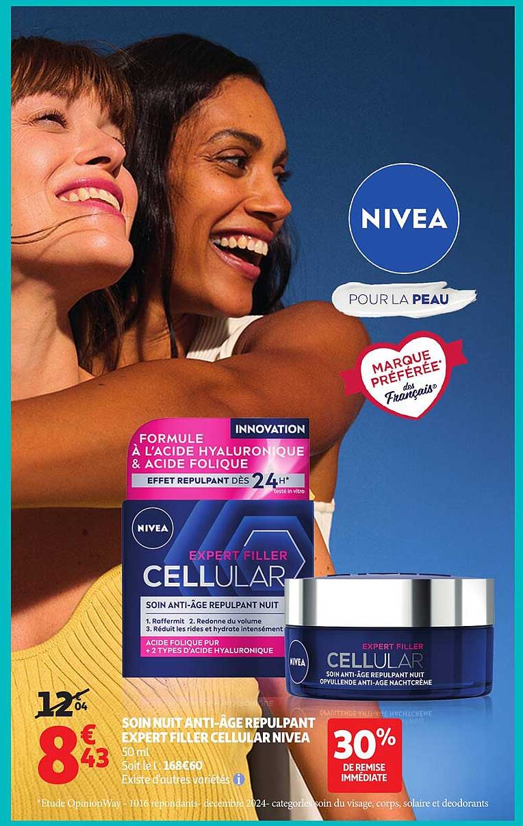 SOIN NUIT ANTI-ÂGE REPULPANT EXPERT FILLER CELLULAR NIVEA