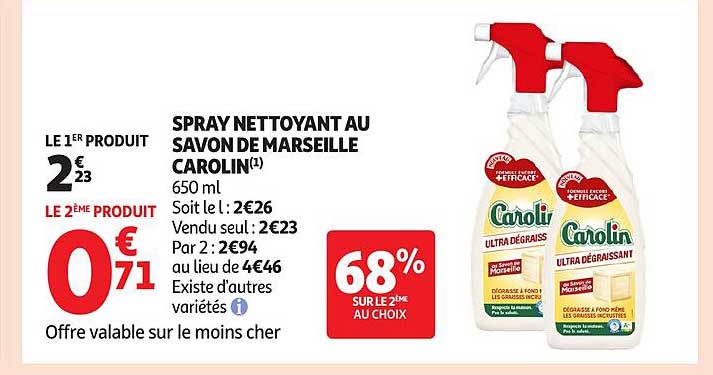 SPRAY NETTOYANT AU SAVON DE MARSEILLE CAROLIN