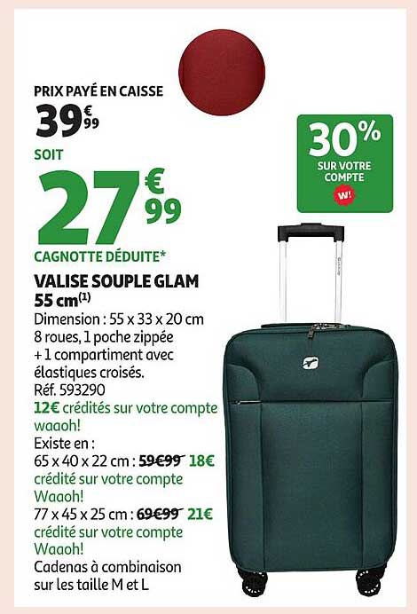 VALISE SOUPLE GLAM 55 cm