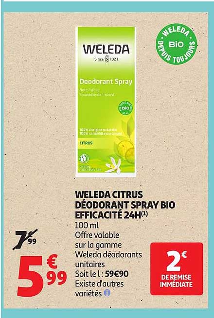 WELEDA CITRUS DÉODORANT SPRAY BIO EFFICACITÉ 24H