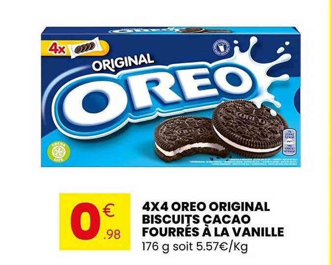 4X4 OREO ORIGINAL BISCUITS CACAO FOURRÉS À LA VANILLE